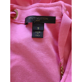 Louis Vuitton pink gold-tone LV charm embellishment cotton t-shirt S sz