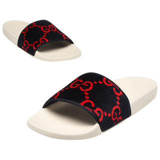 Gucci Double G white multicolor print sandals 42 sz