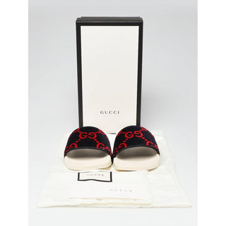 Gucci Double G white multicolor print sandals 42 sz