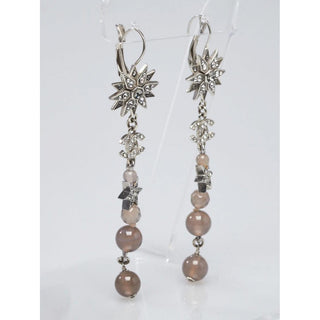 Chanel Silver-tone Interlocking CC Beaded Star Earrings