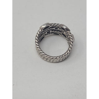 Cute David Yurman Sterling Silver Confetti Black Diamond Ring 5 ¼ sz