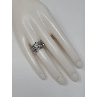 Cute David Yurman Sterling Silver Confetti Black Diamond Ring 5 ¼ sz