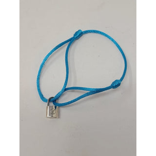 Louis Vuitton blue cord Sterling Silver LV lock UNICEF bracelet