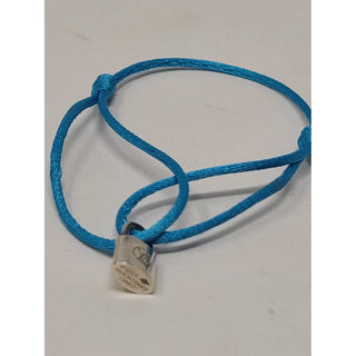 Louis Vuitton blue cord Sterling Silver LV lock UNICEF bracelet