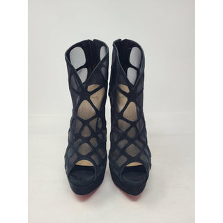 Christian Louboutin Black Mesh Altarakna 150 Ankle Boots 39.5 EU