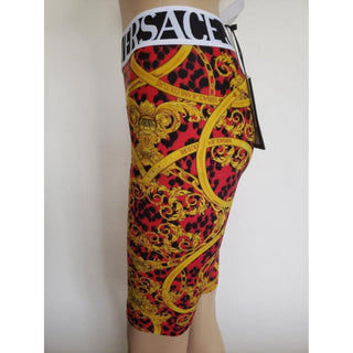 Versace Jeans Couture Gold multicolor printed shorts 38 IT
