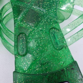 Chanel Green Jelly Interlocking CC Camellia Sandals 35 EU