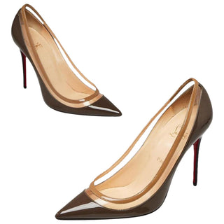 Christian Louboutin Brown Patent Paulina pointed pumps 40 EU