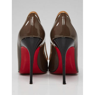 Christian Louboutin Brown Patent Paulina pointed pumps 40 EU