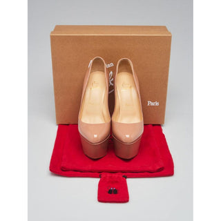 Christian Louboutin Victoria beige patent leather pumps 38.5 EU