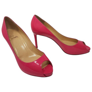 Christian Louboutin Pink patent Prive Peep-toe pumps 39 EU