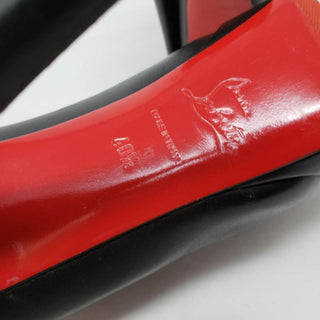 Christian Louboutin black leather peep-toe ankle boots 40.5 EU