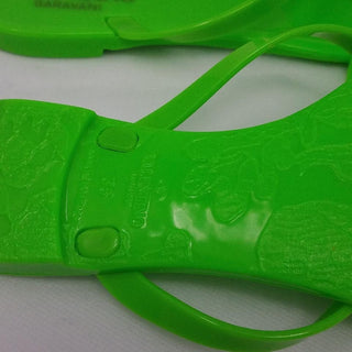 Valentino Garavani green bow embellished jelly thong sandals 35 sz