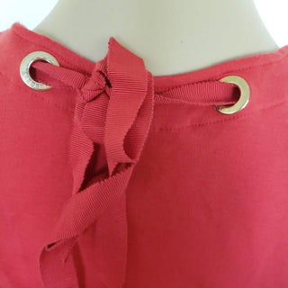 Louis Vuitton Red LV logo charm embellished cotton t-shirt M sz