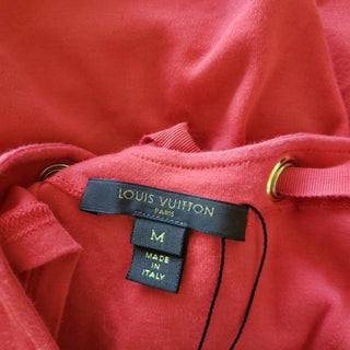 Louis Vuitton Red LV logo charm embellished cotton t-shirt M sz