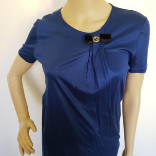 Gucci blue GG logo charm short-sleeve top M sz