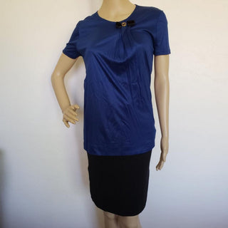 Gucci blue GG logo charm short-sleeve top M sz