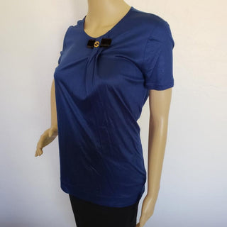 Gucci blue GG logo charm short-sleeve top M sz
