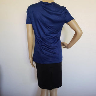 Gucci blue GG logo charm short-sleeve top M sz