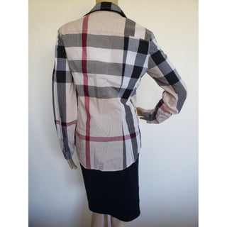 Burberry Brown Beige Multicolor Exploded Check Print Shirt XS
