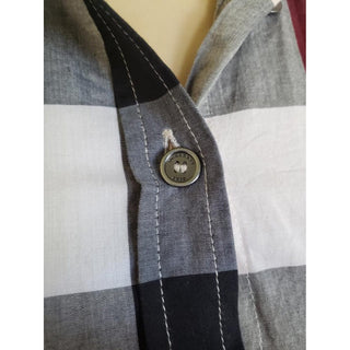 Burberry Brown Beige Multicolor Exploded Check Print Shirt XS