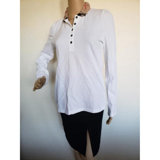 Burberry White Nova Check Trim Longsleeve top M sz N w/tags