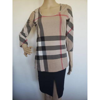 Burberry Brown Multicolor Exploded Check Top M sz