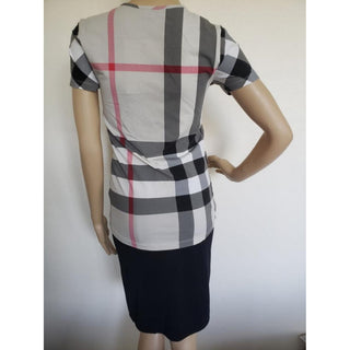 Burberry Beige Multicolor Exploded Check Plaid Top S sz