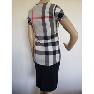 Burberry Beige Multicolor Exploded Check Plaid Top S sz
