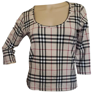 Burberry Beige Multicolor Nova Check Top M sz