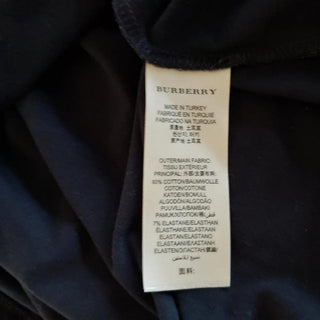 Burberry Black Nova Check Trim Longsleeve Top M sz