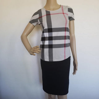 Burberry Beige Multicolor Exploded Check Top S sz