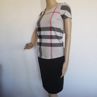 Burberry Beige Multicolor Exploded Check Top S sz