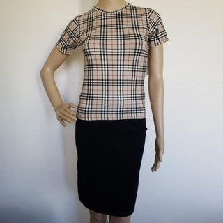 Burberry Brown Multicolor Nova Check Plaid Top XS sz