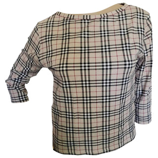 Burberry Brown Multicolor Nova Check Plaid Top M sz