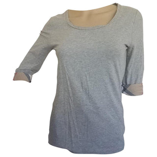 Burberry Grey Nova Check Longlsleeve Top S sz