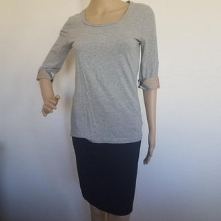 Burberry Grey Nova Check Longlsleeve Top S sz