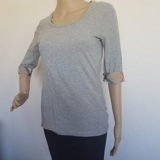 Burberry Grey Nova Check Longlsleeve Top S sz