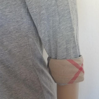 Burberry Grey Nova Check Longlsleeve Top S sz