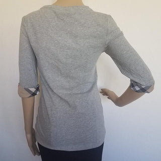 Burberry Grey Nova Check Longlsleeve Top S sz