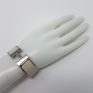 Cute Hermès Ivory Palladium plated Clic Clac H bracelet