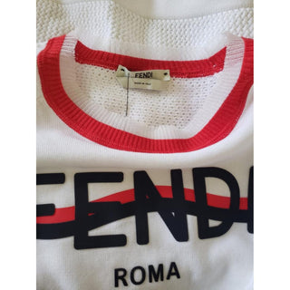 Fendi White Shorts leave Logo Printed top 38 IT S sz
