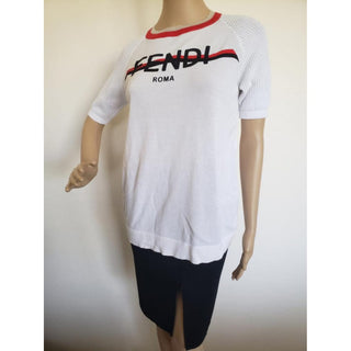 Fendi White Shorts leave Logo Printed top 38 IT S sz