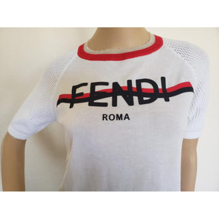 Fendi White Shorts leave Logo Printed top 38 IT S sz