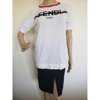 Fendi White Shorts leave Logo Printed top 38 IT S sz