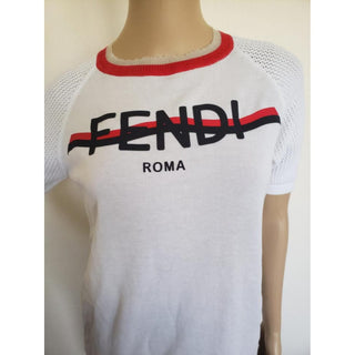 Fendi White Shorts leave Logo Printed top 38 IT S sz