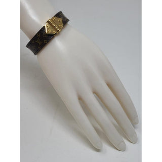 Louis Vuitton Brown gold-tone Nanogram bracelet 17 sz