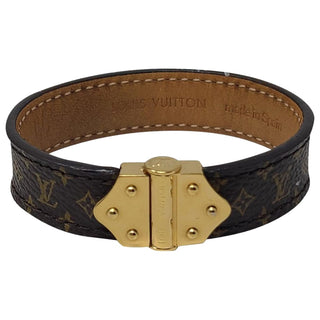 Louis Vuitton Brown gold-tone Nanogram bracelet 17 sz