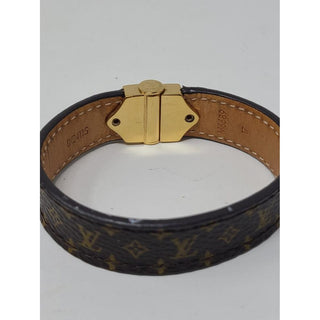 Louis Vuitton Brown gold-tone Nanogram bracelet 17 sz