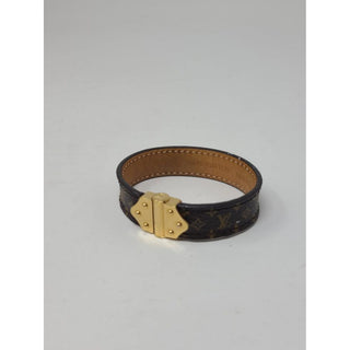 Louis Vuitton Brown gold-tone Nanogram bracelet 17 sz